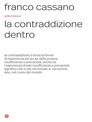 cover image of La contraddizione dentro